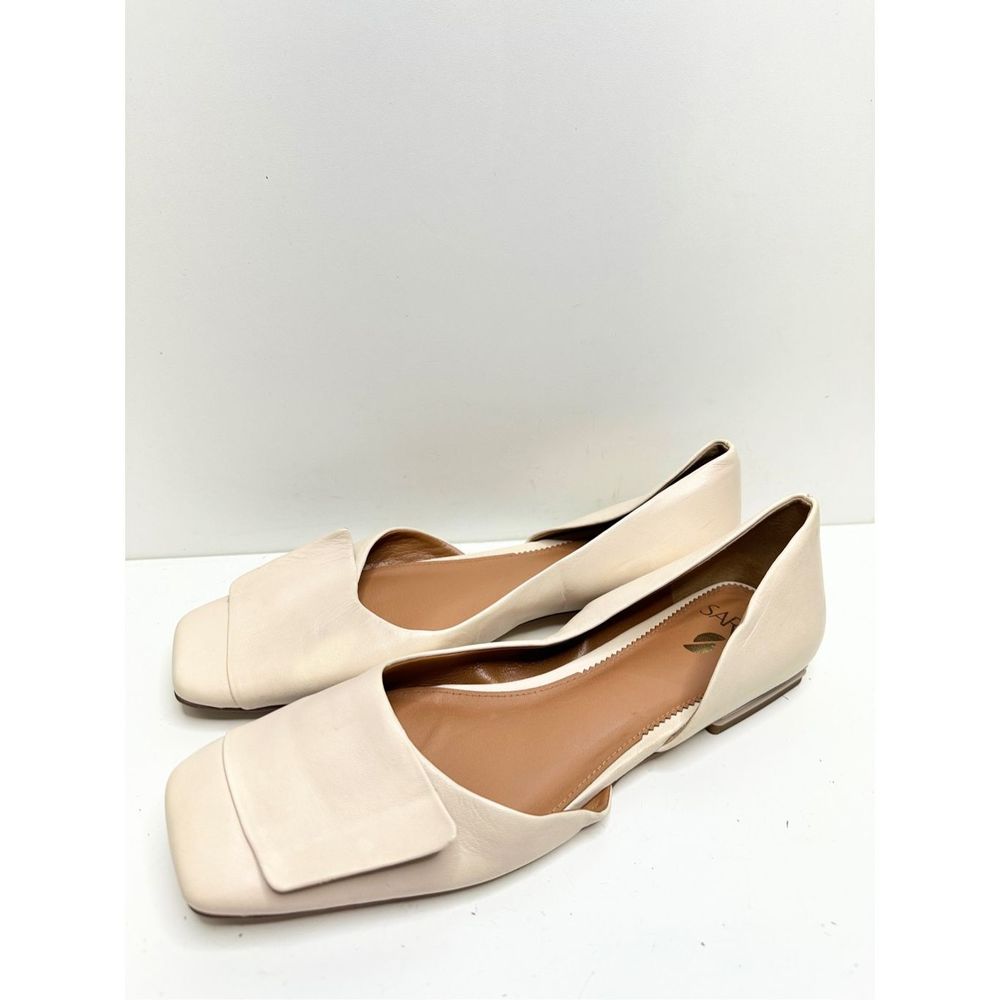 Franco Sarto Shoes Womens Size 11 Cream Leather Slip On Square toe Tracy Flats - Picture 1 of 11